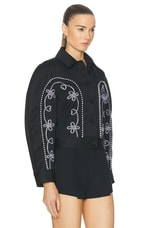 Chloe Embroidered Jacket in Black, view 2, click to view large image.