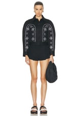 Chloe Embroidered Jacket in Black, view 4, click to view large image.
