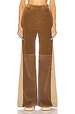 Chloe Velvet Corduroy Trouser in Off Brown, view 1, click to view large image.
