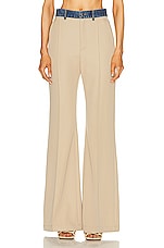 Chloe Wide Leg Trouser in Pearl Beige, view 1, click to view large image.