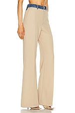 Chloe Wide Leg Trouser in Pearl Beige, view 2, click to view large image.