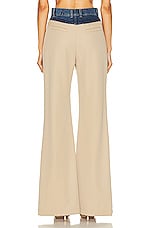 Chloe Wide Leg Trouser in Pearl Beige, view 3, click to view large image.