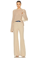 Chloe Wide Leg Trouser in Pearl Beige, view 4, click to view large image.