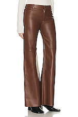 Chloe Flare Leather Pant in Dark Chestnut, view 2, click to view large image.