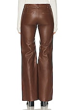 Chloe Flare Leather Pant in Dark Chestnut, view 3, click to view large image.