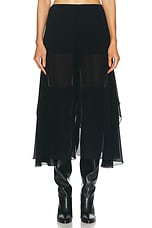 Chloe Silk Georgette Skirt Pant in Black, view 1, click to view large image.