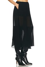 Chloe Silk Georgette Skirt Pant in Black, view 2, click to view large image.