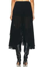 Chloe Silk Georgette Skirt Pant in Black, view 4, click to view large image.