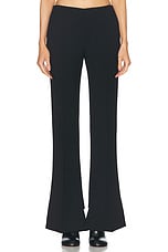 Chloe Wool Crepe Slim Trouser in Black, view 1, click to view large image.