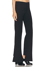 Chloe Wool Crepe Slim Trouser in Black, view 2, click to view large image.