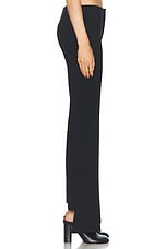 Chloe Wool Crepe Slim Trouser in Black, view 3, click to view large image.