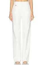 Chloe Cotton Straight Trouser in Coconut Milk, view 1, click to view large image.