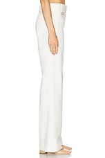 Chloe Cotton Straight Trouser in Coconut Milk, view 3, click to view large image.