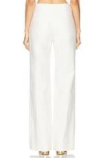 Chloe Cotton Straight Trouser in Coconut Milk, view 4, click to view large image.