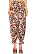 Chloe Flowy Pleated Cropped Pant in Black | FWRD