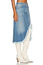 Chloe Distressed Midi Skirt in Foggy Blue, view 2, click to view large image.