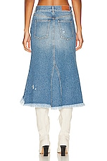 Chloe Distressed Midi Skirt in Foggy Blue, view 4, click to view large image.
