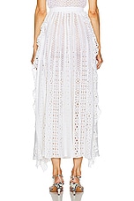 Chloe Long Ruffled Skirt in Iconic Milk, view 3, click to view large image.