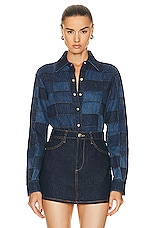 Chloe Denim Shirt in Multicolor Blue 1, view 1, click to view large image.