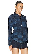Chloe Denim Shirt in Multicolor Blue 1, view 2, click to view large image.