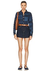 Chloe Denim Shirt in Multicolor Blue 1, view 4, click to view large image.