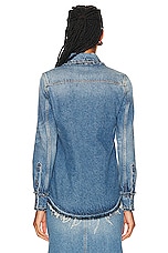 Chloe Distressed Shirt in Foggy Blue, view 3, click to view large image.
