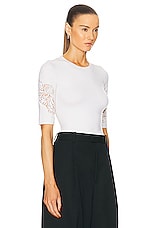 Chloe Compact Knit Top in Iconic Milk, view 2, click to view large image.