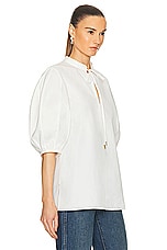 Chloe Cotton Poplin Top in Buttercream, view 2, click to view large image.