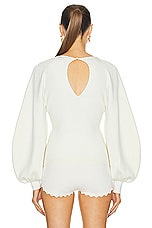 Chloe Long Sleeve Cut Out Top in Iconic Milk, view 3, click to view large image.