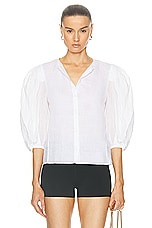 Chloe Poplin Blouse in White, view 1, click to view large image.
