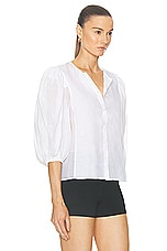 Chloe Poplin Blouse in White, view 2, click to view large image.