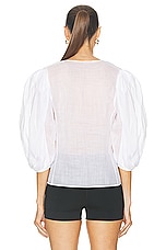 Chloe Poplin Blouse in White, view 3, click to view large image.