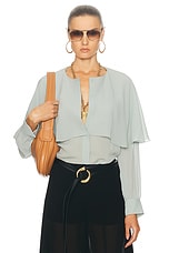 Chloe Cape Top in Desert Green, view 1, click to view large image.