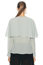 Chloe Cape Top in Desert Green, view 3, click to view large image.