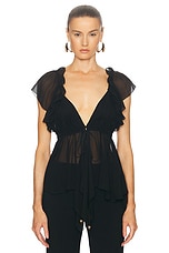 Chloe Silk Georgette Blouse in Black, view 1, click to view large image.