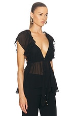 Chloe Silk Georgette Blouse in Black, view 2, click to view large image.