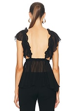 Chloe Silk Georgette Blouse in Black, view 3, click to view large image.