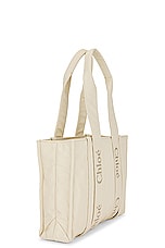Chloe Woody Medium Tote Bag in Dusty Ivory, view 4, click to view large image.