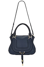Chloe Medium Marcie Double Carry Bag in Navy, view 1, click to view large image.
