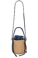 Chloe Small Woody Bucket Bag in Denim, view 1, click to view large image.
