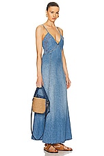 Chloe Small Woody Bucket Bag in Denim, view 2, click to view large image.