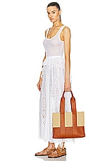 Chloe Raffia Woody Tote Bag in Caramel, view 2, click to view large image.