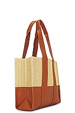 Chloe Raffia Woody Tote Bag in Caramel, view 4, click to view large image.