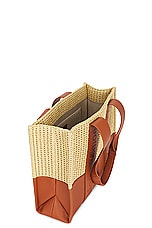 Chloe Raffia Woody Tote Bag in Caramel, view 5, click to view large image.