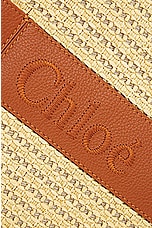 Chloe Raffia Woody Tote Bag in Caramel, view 7, click to view large image.