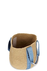 Chloe Woody Raffia Tote Bag in Washed Blue, view 4, click to view large image.