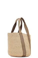 Chloe Woody Large Basket Tote Bag in Dark Nut, view 3, click to view large image.