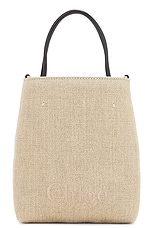 Chloe Sense Micro Tote Bag in Beige & Black 1, view 2, click to view large image.