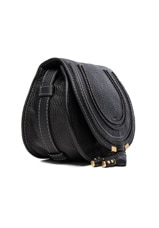 Chloe Small Marcie Grained Calfskin Saddle Bag in Black, view 4, click to view large image.
