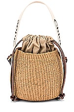 Chloe Small Woody Basket Bag in White, view 1, click to view large image.